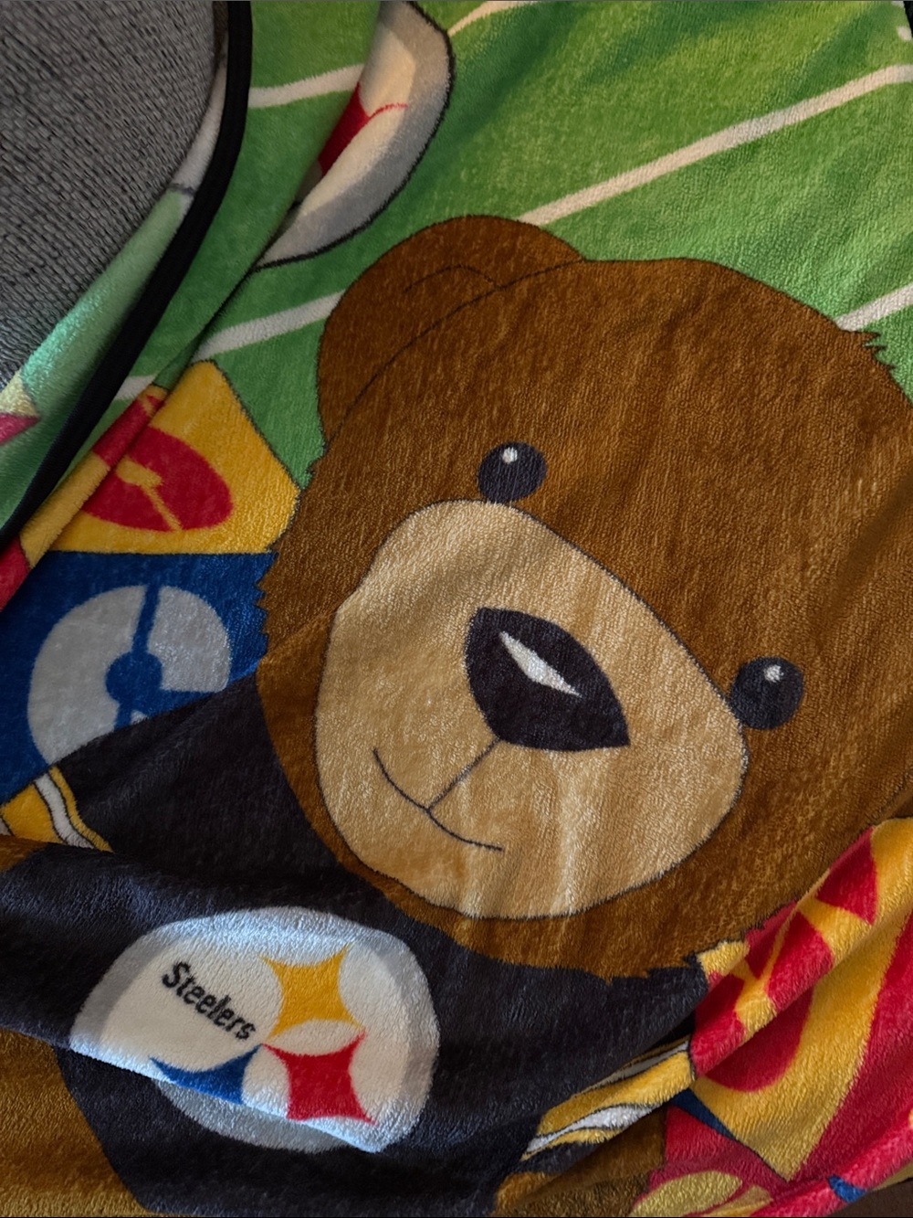 Pittsburgh Steelers Teddy Bear Baby Plush Throw Blanket